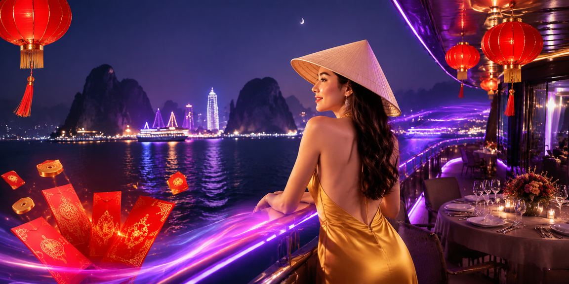 Phụ nữ đội nón lá tại Hạ Long mừng Tết với phong bao đỏ và nhận bonus đặc biệt