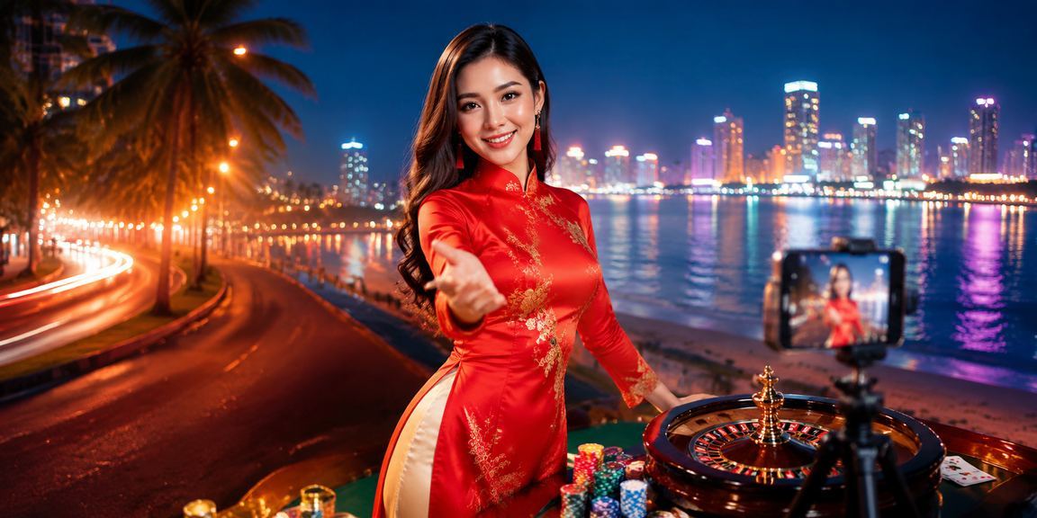 Người chơi mặc áo dài trải nghiệm cá cược trên điện thoại tại Mũi Né